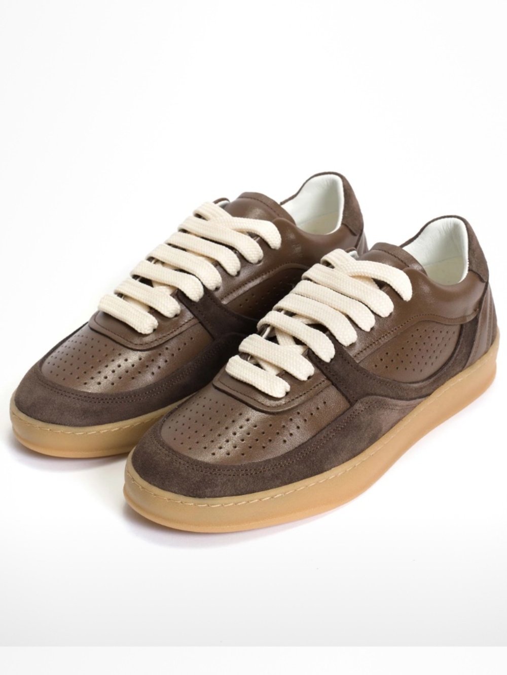 Anonymous Copenhagen- Elevate Dark Taupe & coffee brown calf suede & leather